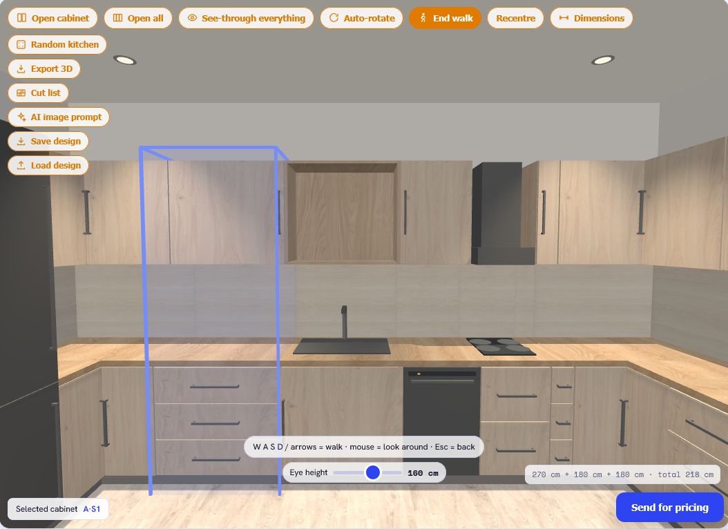 First-person walkthrough